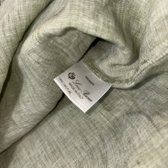 Loro Piana 100% Linen Andre Shirt sz XL Green Landscape Italian Luxury Menswear - Picture 9 of 11